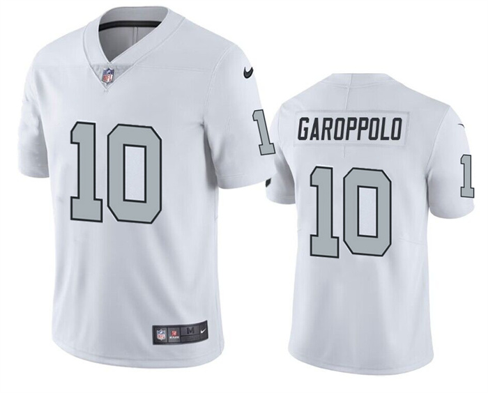 Men's Las Vegas Raiders #10 Jimmy Garoppolo White Color Rush Limited Stitched Football Jersey