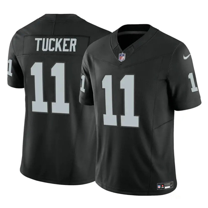 Men's Las Vegas Raiders #11 Tre Tucker Black 2023 F.U.S.E Vapor Untouchable Stitched Football Jersey