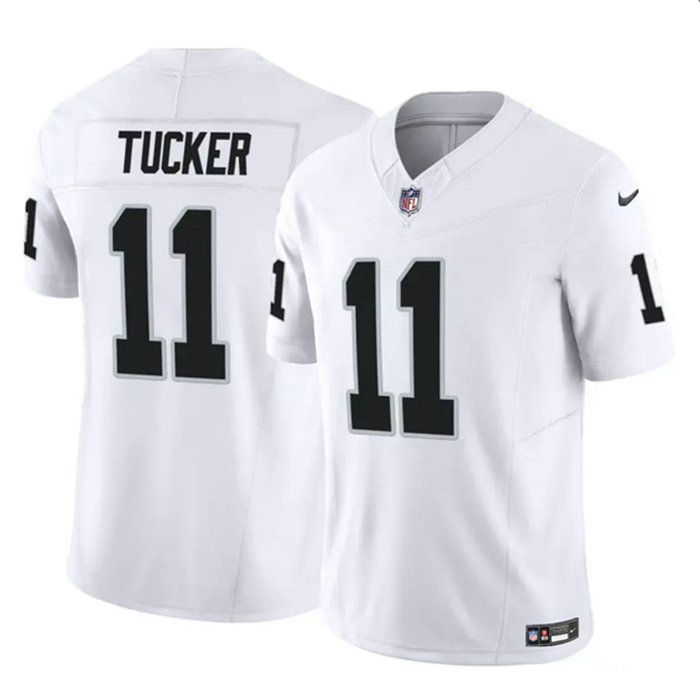 Men's Las Vegas Raiders #11 Tre Tucker White 2023 F.U.S.E Vapor Untouchable Stitched Football Jersey