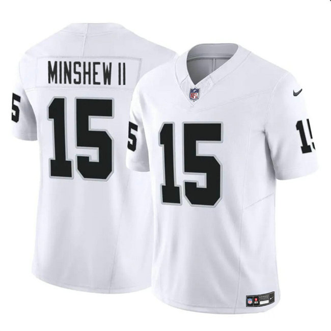 Men's Las Vegas Raiders #15 Gardner Minshew II White 2024 F.U.S.E Stitched Football Jersey