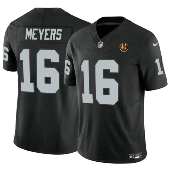 Men's Las Vegas Raiders #16 Jakobi Meyers Black 2023 F.U.S.E. With John Madden Patch Vapor Limited Stitched Football Jersey