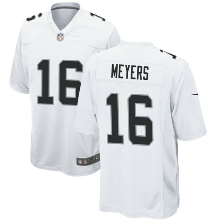 Men's Las Vegas Raiders #16 Jakobi Meyers White Stitched Football Game Jersey