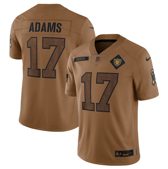 Men's Las Vegas Raiders #17 Davante Adams 2023 Brown Salute To Service Limited Stitched Football Jersey