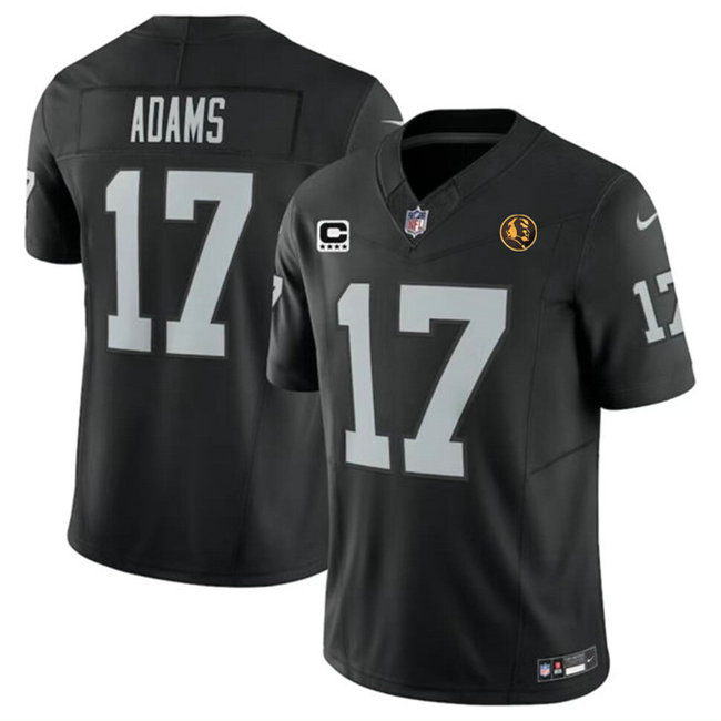 Men's Las Vegas Raiders #17 Davante Adams Black 2023 F.U.S.E. With 4-Star C Patch And John Madden Patch Vapor Limited Stitched Football Jersey