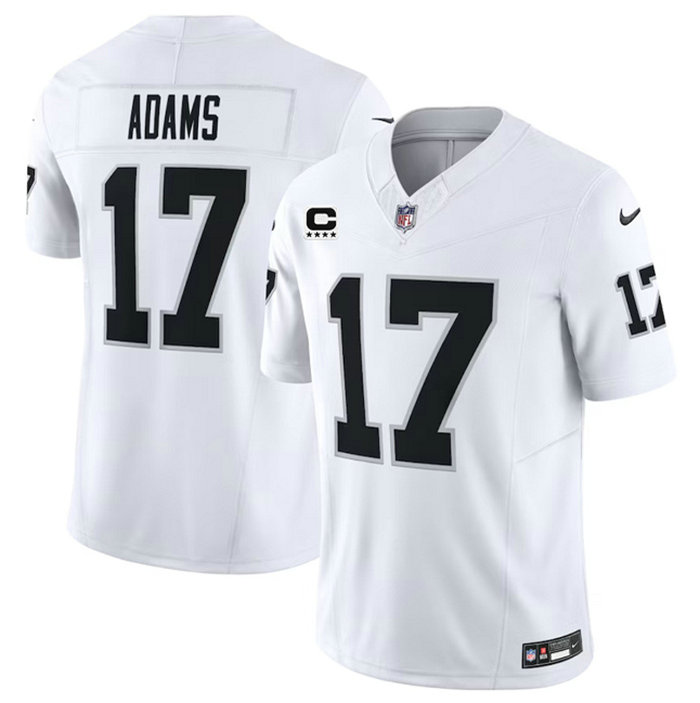 Men's Las Vegas Raiders #17 Davante Adams White 2023 F.U.S.E With C Patch Vapor Untouchable Stitched Football Jersey