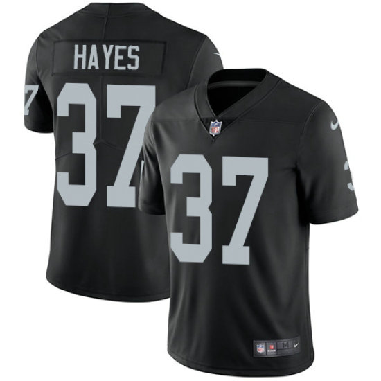 Men's Las Vegas Raiders #37 Lester Hayes Black Vapor Limited Stitched Jersey