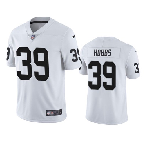 Men's Las Vegas Raiders #39 Nate Hobbs White Vapor Limited Jersey