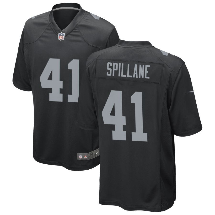 Men's Las Vegas Raiders #41 Robert Spillane Black 2023 Draft Vapor Limited Stitched Football Jersey