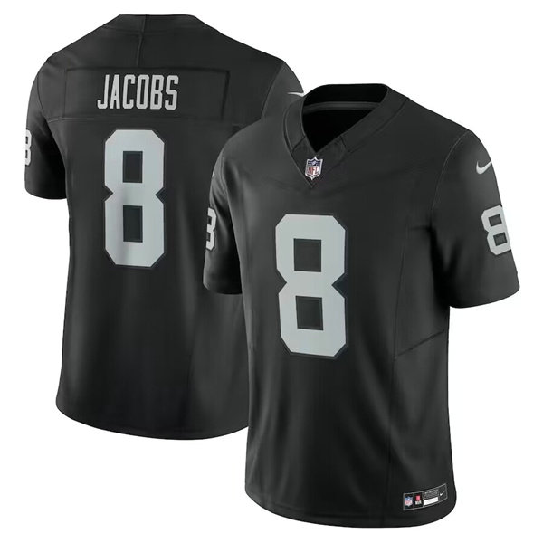 Men's Las Vegas Raiders #8 Josh Jacobs Black 2023 F.U.S.E Vapor Untouchable Stitched Football Jersey