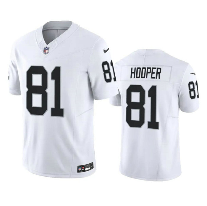 Men's Las Vegas Raiders #81 Austin Hooper White 2023 F.U.S.E Stitched Football Jersey
