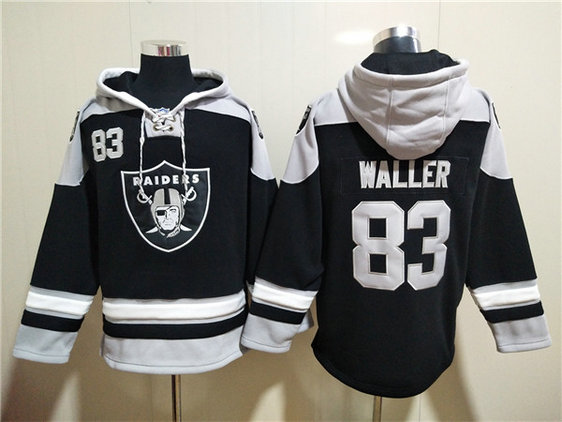 Men's Las Vegas Raiders #83 Darren Waller Black Ageless Must-Have Lace-Up Pullover Hoodie