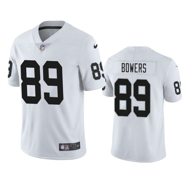 Men's Las Vegas Raiders #89 Brock Bowers White 2024 Draft Vapor Stitched Football Jersey