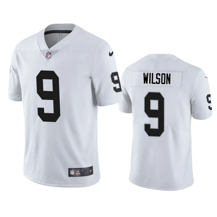 Men's Las Vegas Raiders #9 Tyree Wilson White 2023 Draft Vapor Limited Stitched Football Jersey