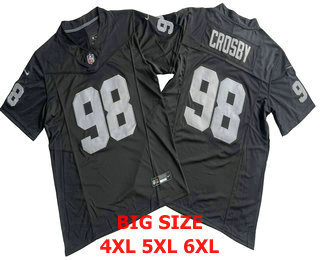 Men's Las Vegas Raiders #98 Maxx Crosby Black FUSE Limited Vapor Stitched Jersey