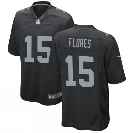 Men's Las Vegas Raiders 15 Tom Flores Black Limited Jersey