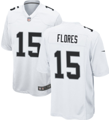 Men's Las Vegas Raiders 15 Tom Flores White Limited Jersey