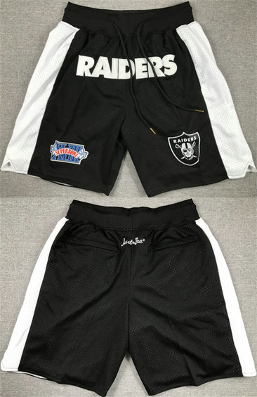 Men's Las Vegas Raiders Black White Shorts