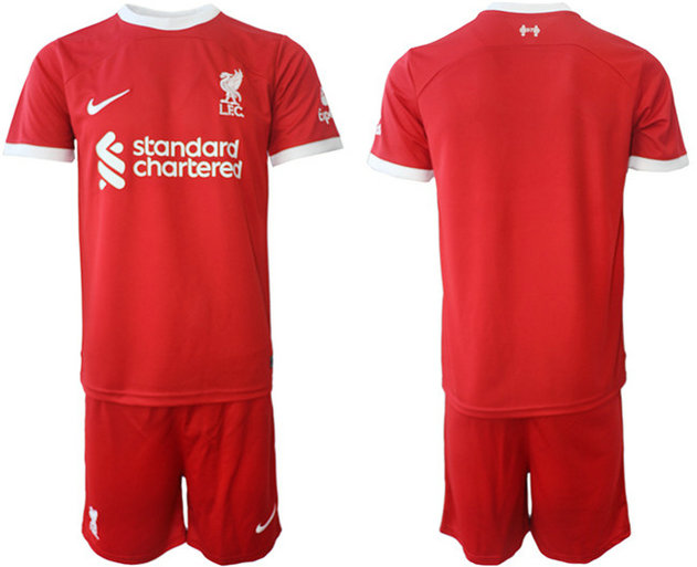 Men's Liverpool Custom 2023 24 Red Home Soccer Jersey Suit