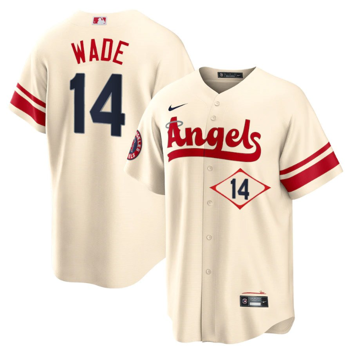 Men's Los Angeles Angels #14 Tyler Wade 2022 Cream City Connect Cool Base Stitched Jerseys