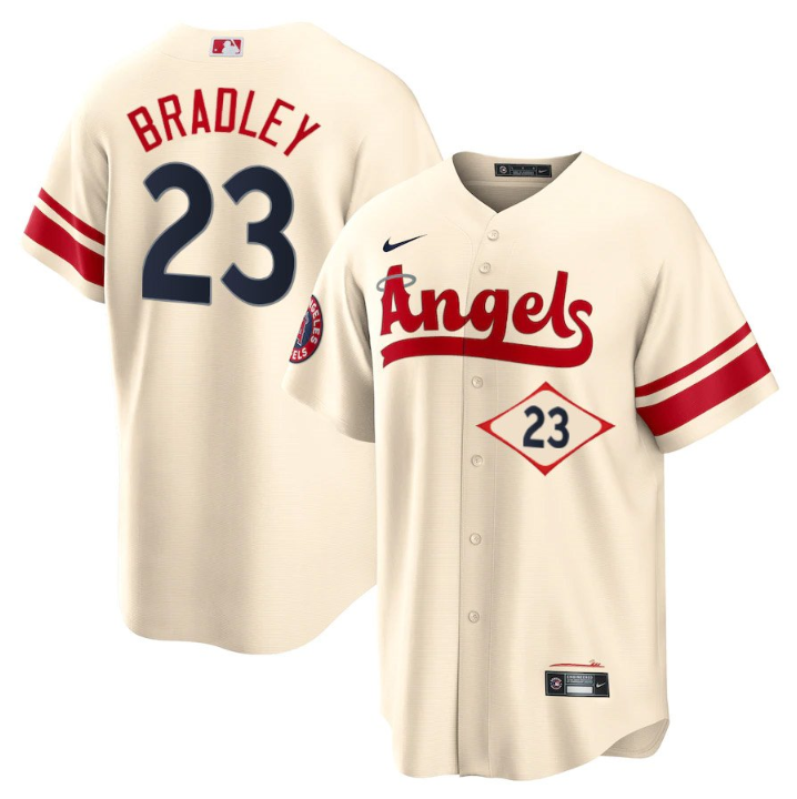 Men's Los Angeles Angels #23 Archie Bradley 2022 Cream City Connect Cool Base Stitched Jerseys