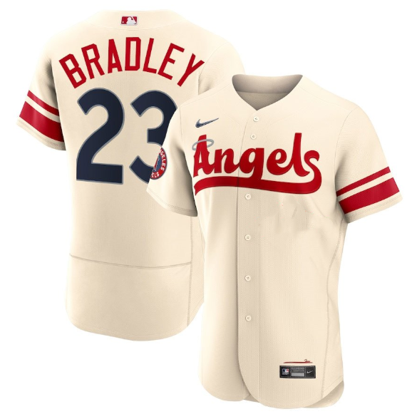 Men's Los Angeles Angels #23 Archie Bradley 2022 Cream City Connect Flex Base Stitched Jerseys