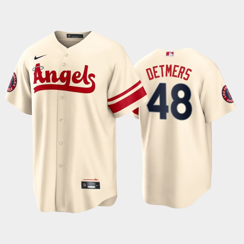 Men's Los Angeles Angels #48 Reid Detmers 2022 Cream City Connect Cool Base Stitched Jersey