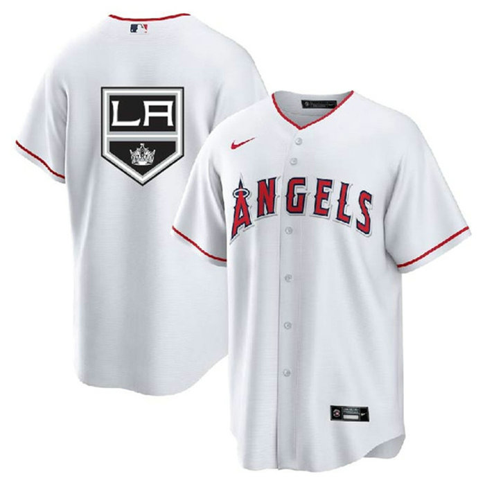 Men's Los Angeles Angels & Kings White Cool Base Stitched Jersey