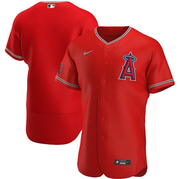 Men's Los Angeles Angels Blank Red Team Logo Flex Base Stitched Jersey