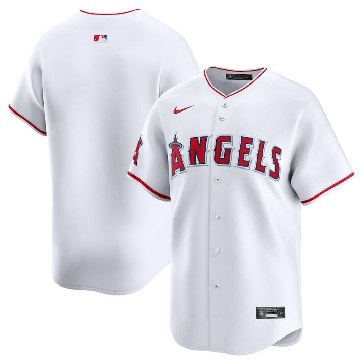 Men's Los Angeles Angels Blank White Home Limited Stitched Baseball Jersey