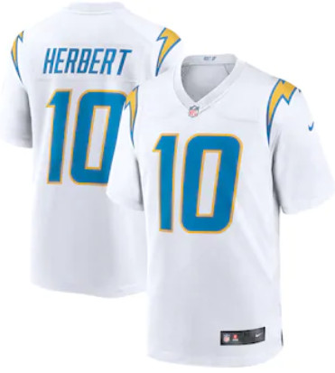 Men's Los Angeles Chargers #10 Justin Herbert White 2020 NFL Draft FJersey