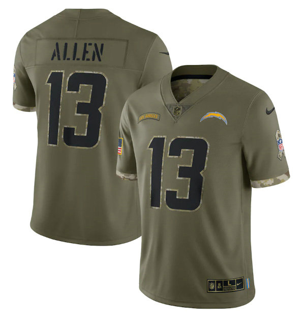 Men's Los Angeles Chargers #13 Keenan Allen Olive 2022 Salute To Service Limited Stitched Jersey