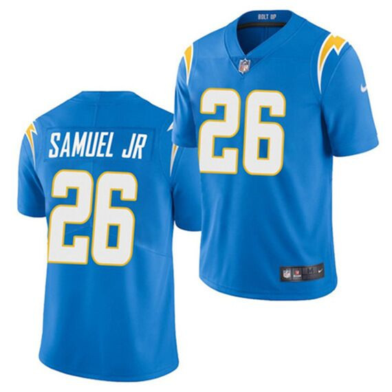 Men's Los Angeles Chargers #26 Asante Samuel Jr. Blue Vapor Untouchable Limited Stitched Jersey