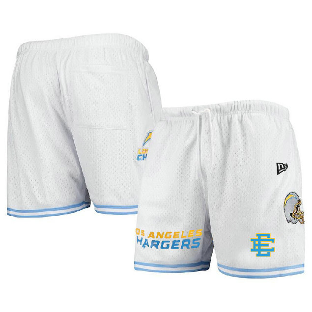 Men's Los Angeles Chargers Pro White Blue Shorts 1