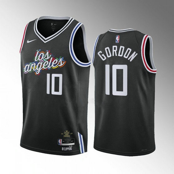 Men's Los Angeles Clippers #10 Eric Gordon Black 2022 23 City Edition Stitched Jerseys