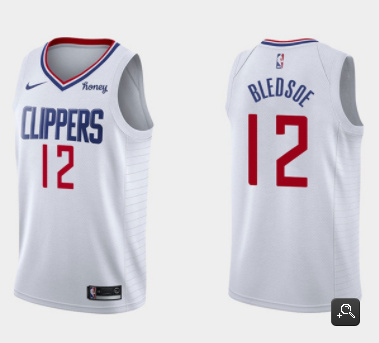 Men's Los Angeles Clippers #12 Eric Bledsoe White Association Edition Stitched Basketball Jersey