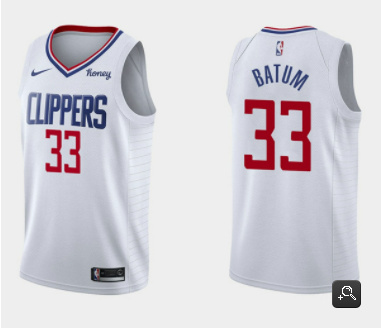Men's Los Angeles Clippers #33 Nicolas Batum White Association Edition Stitched Basketball Jersey