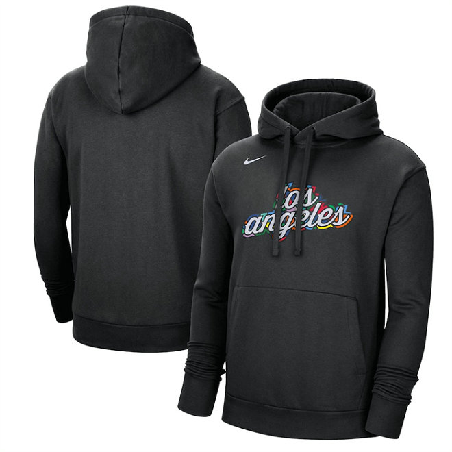 Men's Los Angeles Clippers Black 2022 23 City Edition Essential Pullover Hoodie