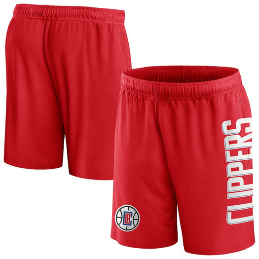 Men's Los Angeles Clippers Red Post Up Mesh Shorts