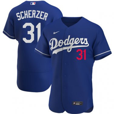 Men's Los Angeles Dodgers #31 Max Scherzer Royal Alternate Jersey