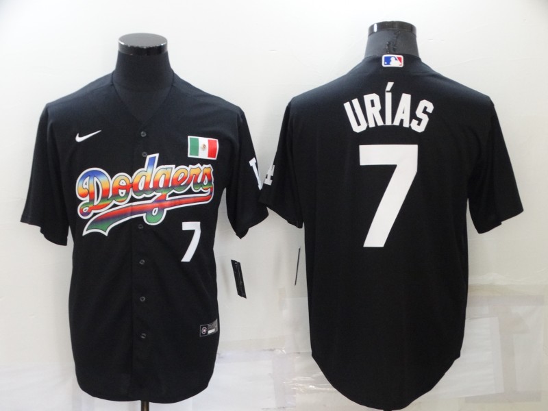 Men's Los Angeles Dodgers #7 Julio Urias Black Stitched Baseball Jersey
