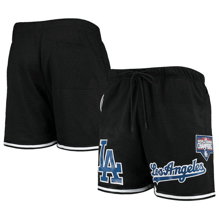 Men's Los Angeles Dodgers Black Team Logo Mesh Shorts