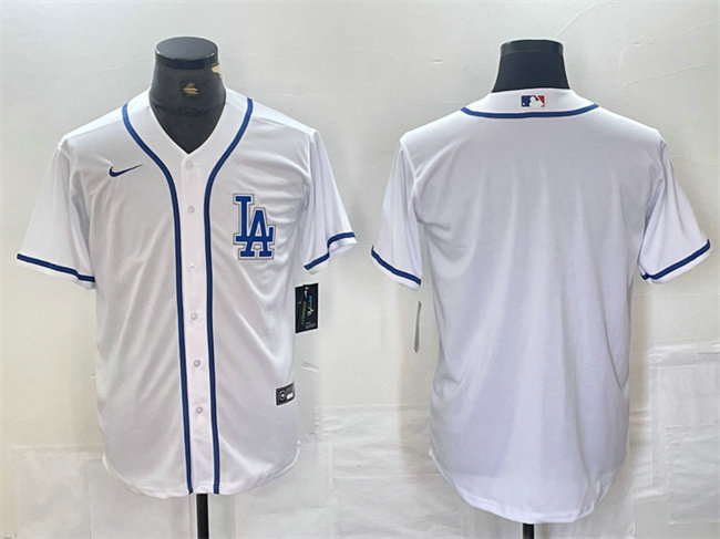 Men's Los Angeles Dodgers Blank White Cool Base Stitched Baseball Jersey