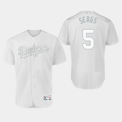 Men's Los Angeles Dodgers Corey Seager #5 White 2019 Players' Weekend Seags Jersey