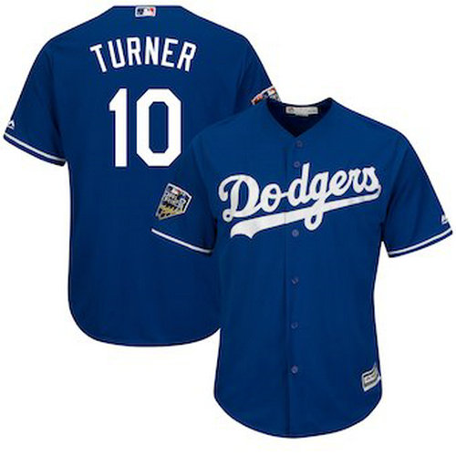 Men's Los Angeles Dodgers Justin Turner Majestic Royal 2018 World Series Cool Base Player Jersey