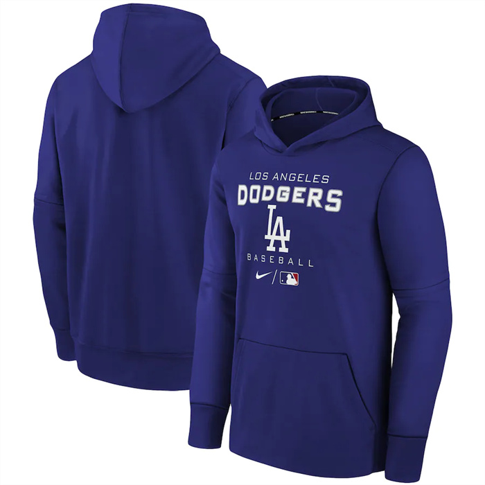 Men's Los Angeles Dodgers Royal 2022 Therma Performance Pullover Hoodies