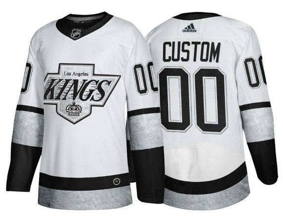 Men's Los Angeles Kings Active Player Custom White Throwback Stitched Jersey