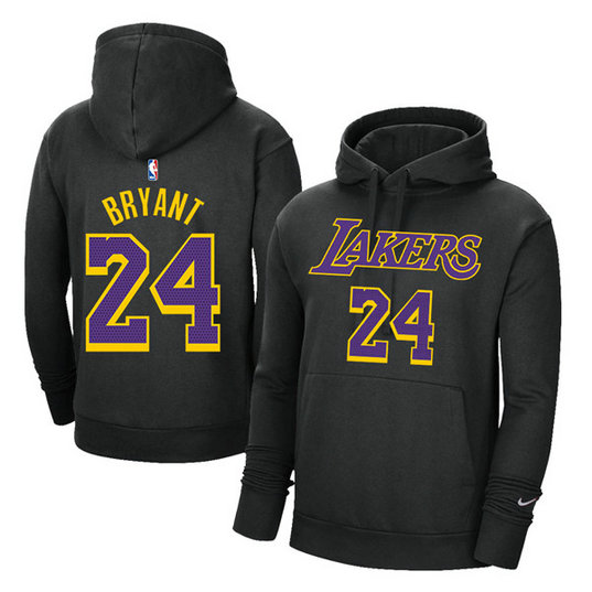 Men's Los Angeles Lakers #24 Kobe Bryant 2021 Black Pullover Hoodie