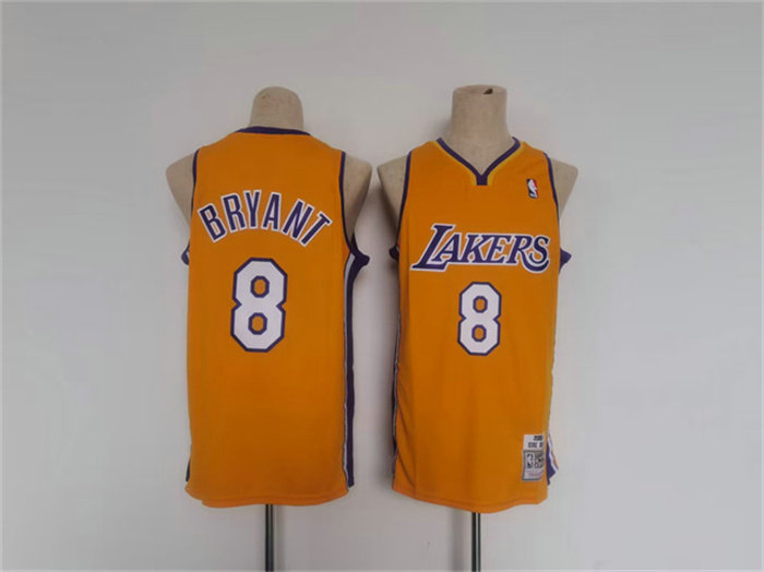 Men's Los Angeles Lakers #6 LeBron James Yellow Throwback Basketball Jersey