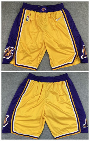Men's Los Angeles Lakers 75th Anniversary Yellow Shorts 