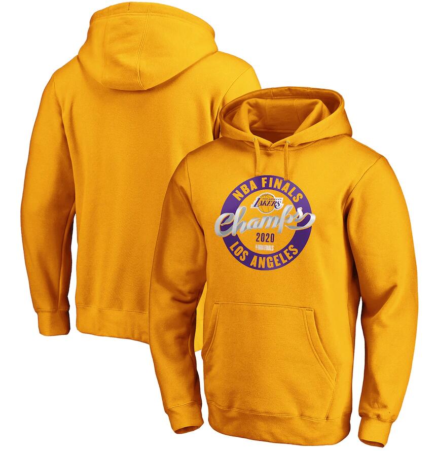 Men's Los Angeles Lakers Gold 2020 NBA Finals Champions Zone Laces Pullover Hoodie